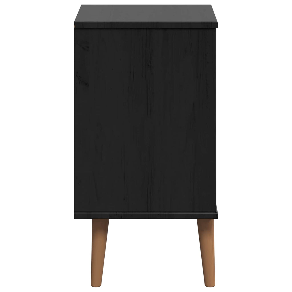 Armadio da Notte Nero 40 x 35 x 65 cm Legno di pino massiccio