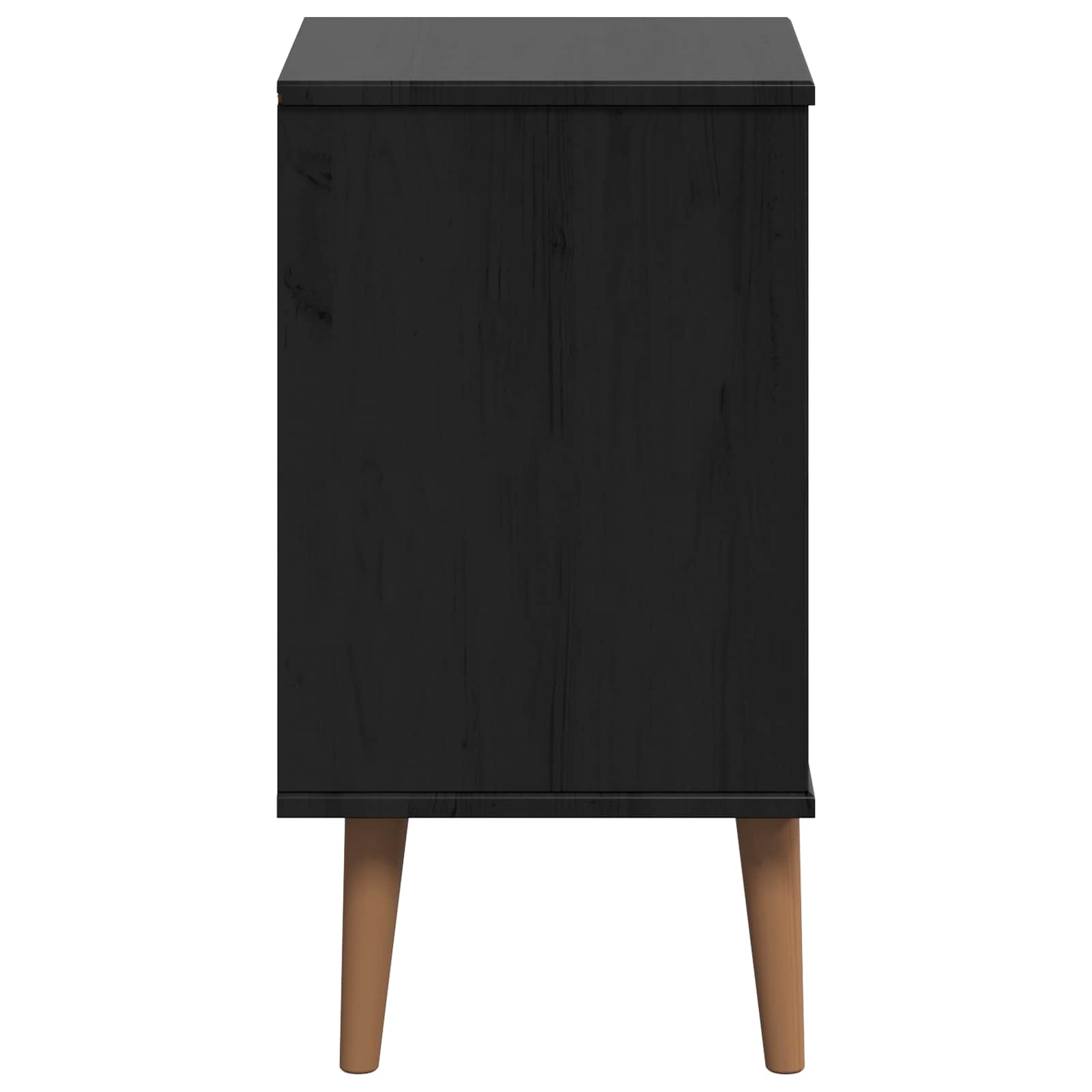 Armadio da Notte Nero 40 x 35 x 65 cm Legno di pino massiccio