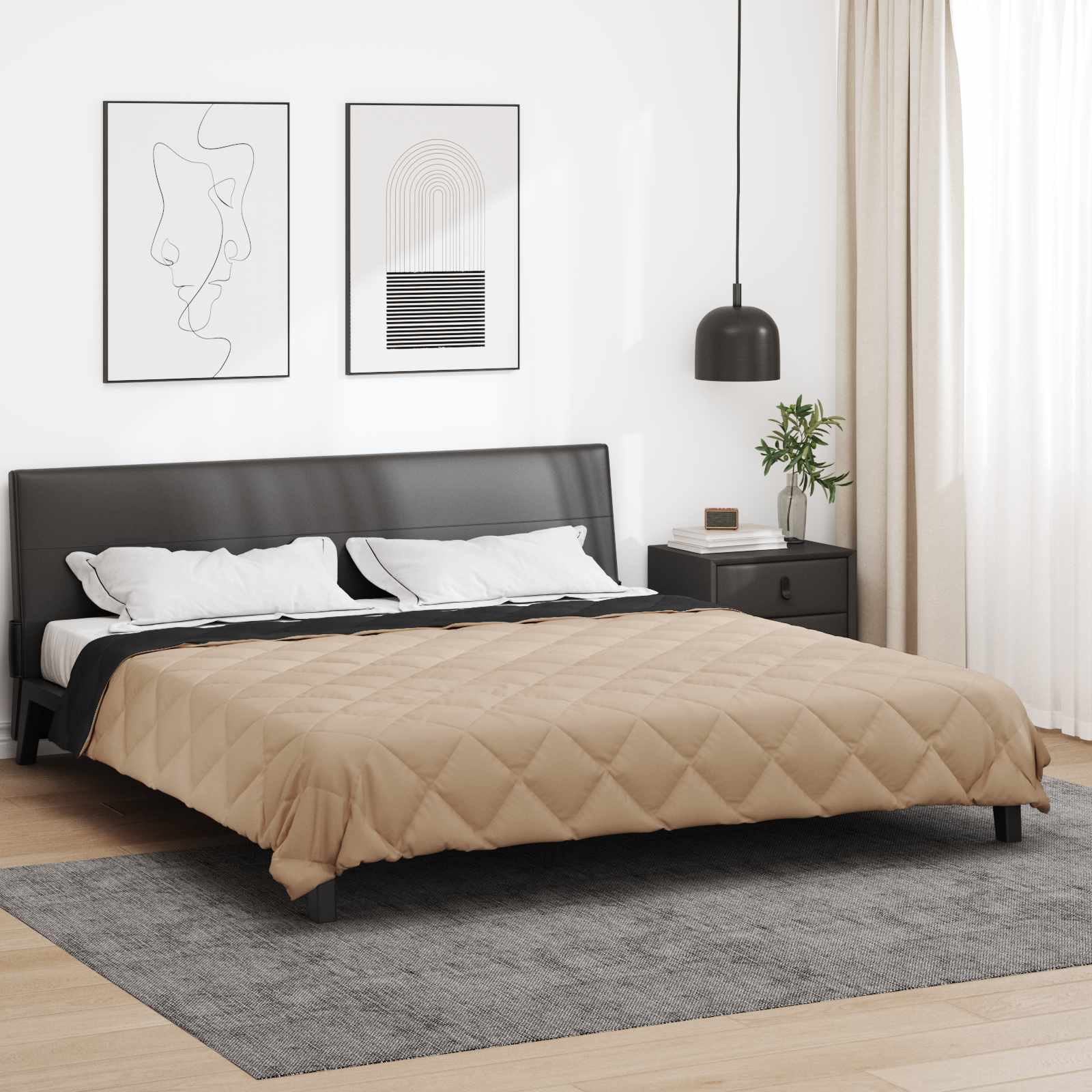 Duvet Estivo Nero e Talpa 240 x 200 cm Microfibra