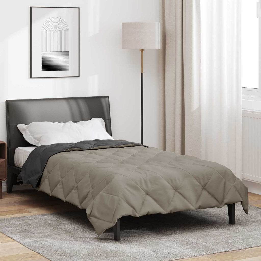 Duvet Estivo Grigio chiaro e Antracite 200 x 140 cm Microfibra
