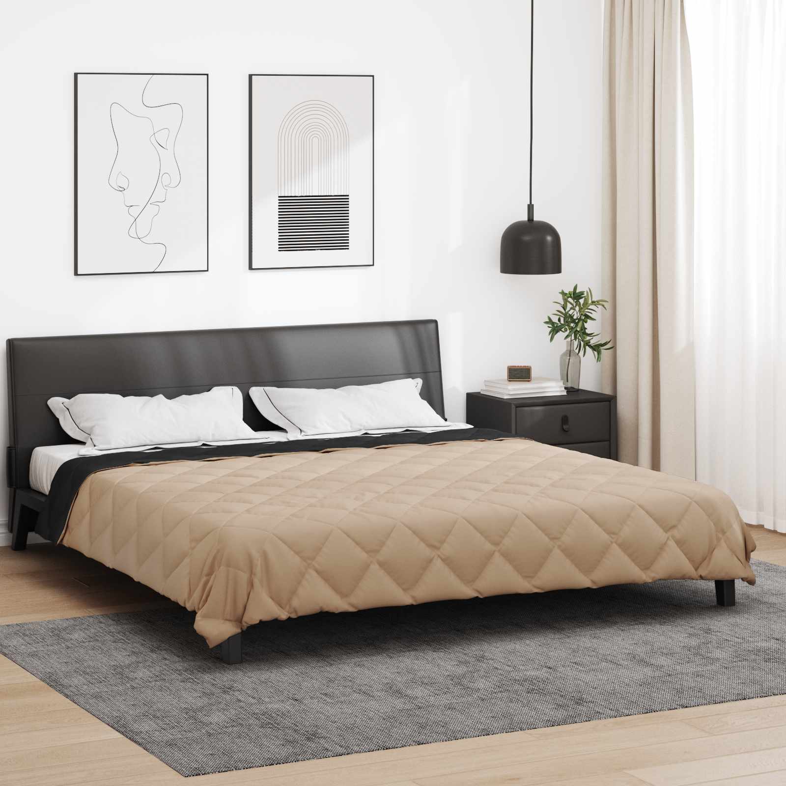 Piumone Completo Annuale Nero e Talpa 220 x 260 cm Microfibra