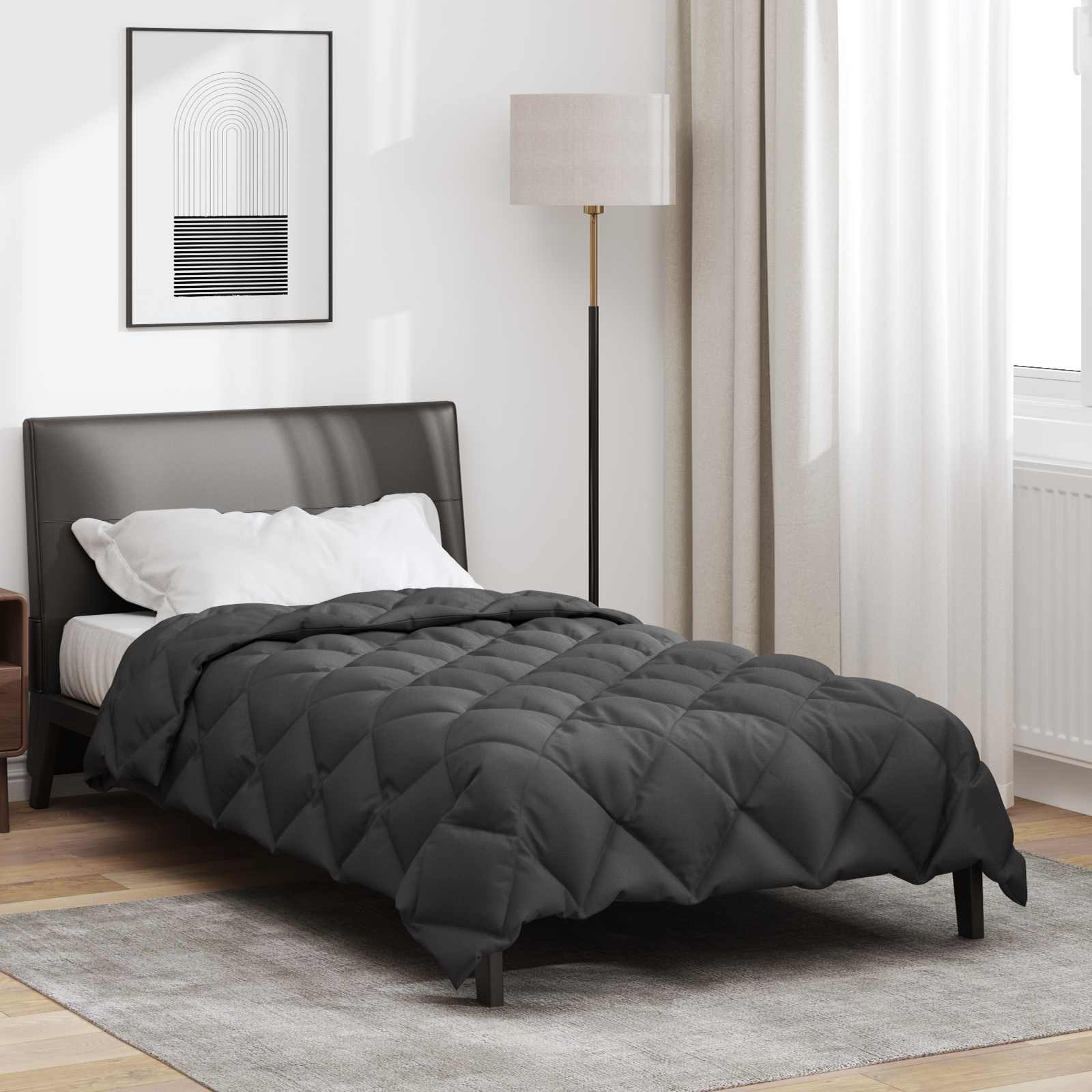 Duvet Invernale Antracite 135 x 200 cm Microfibra