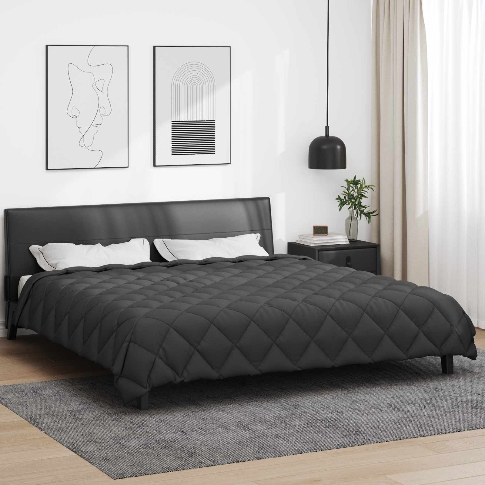 Duvet Invernale Antracite 240 x 260 cm Microfibra