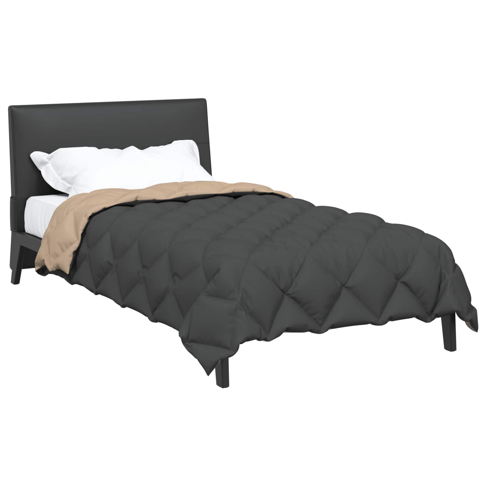 Duvet Invernale Antracite e Talpa 155 x 220 cm Microfibra