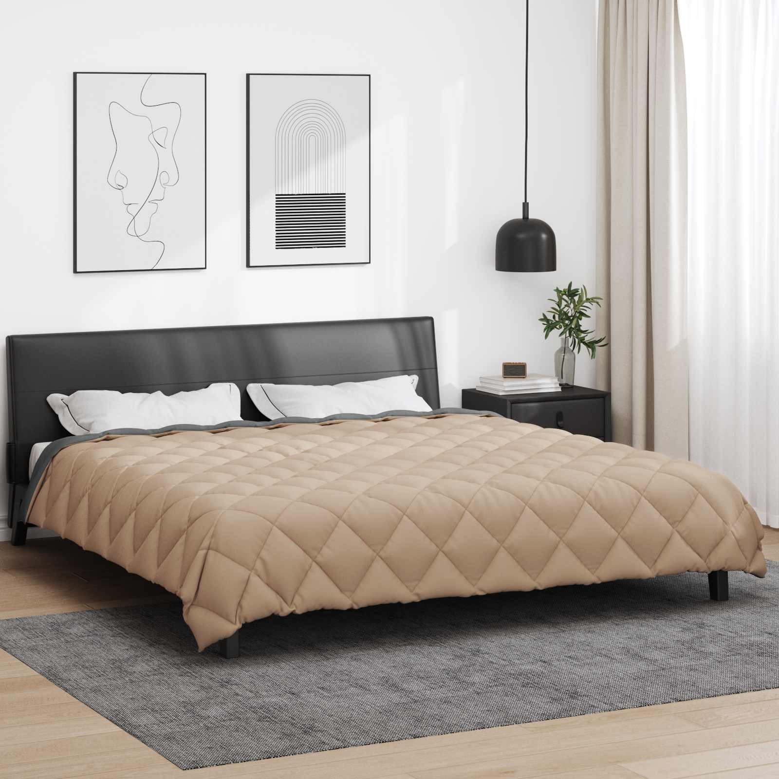 Duvet Invernale Antracite e Talpa 200 x 240 cm Microfibra