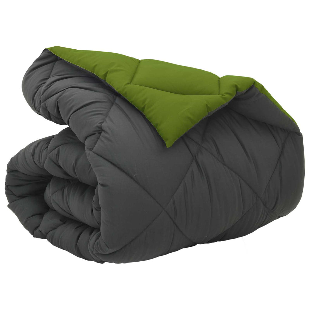 Duvet Invernale Verde e Antracite 140 x 200 cm Microfibra
