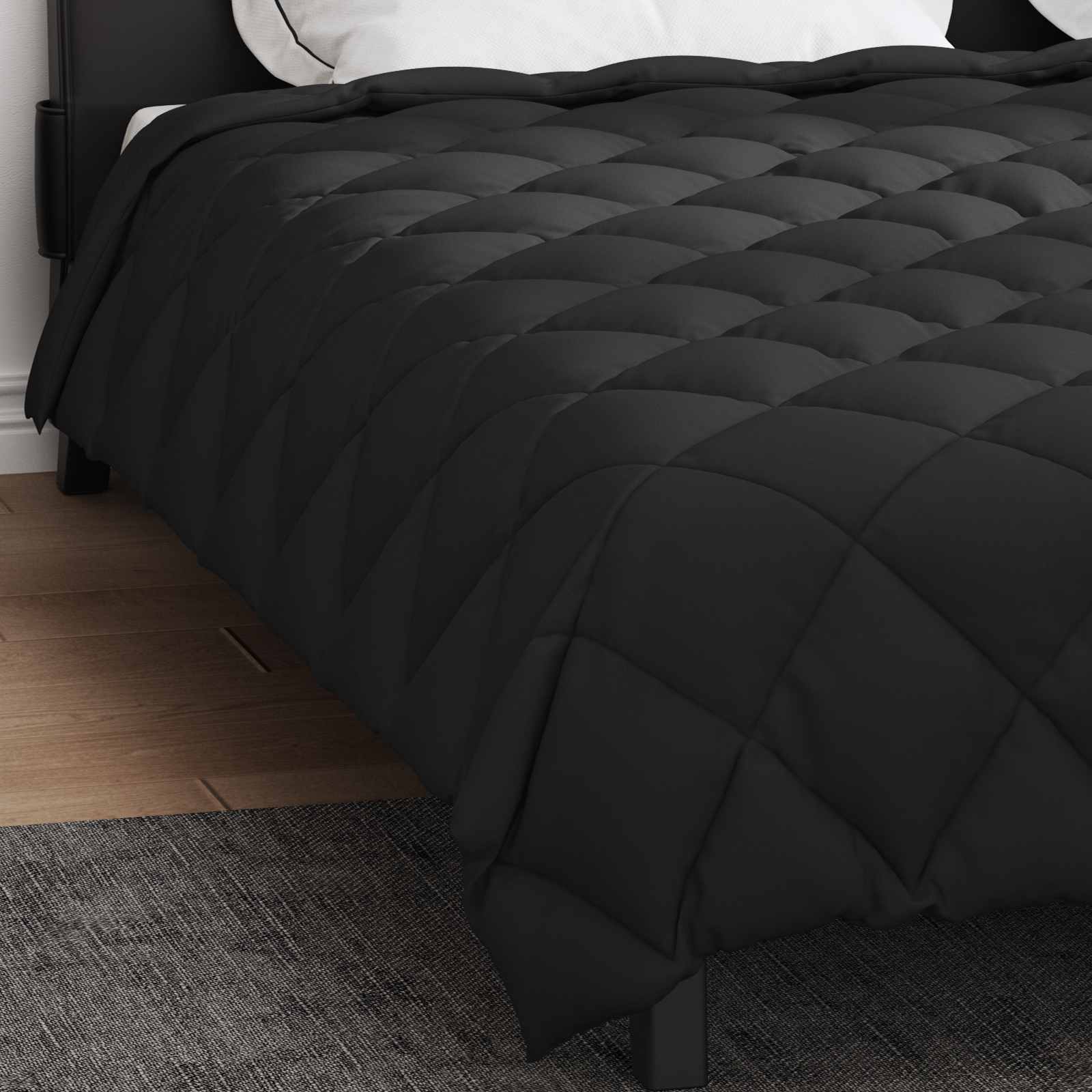 Duvet Invernale Nero 200 x 240 cm Microfibra