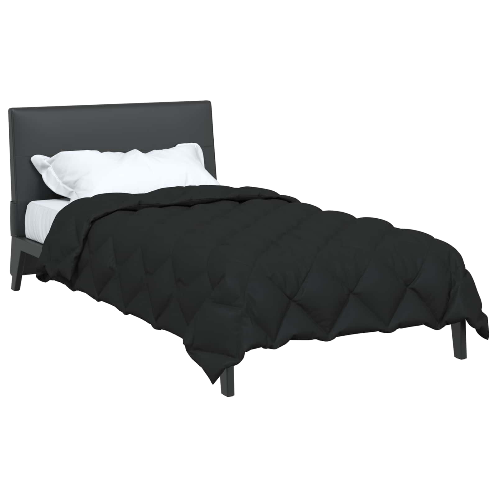 Duvet Invernale Nero 135 x 220 cm Microfibra