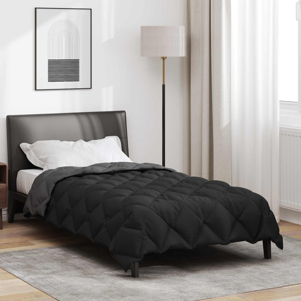 Duvet Invernale Nero e antracite 135 x 200 cm Microfibra