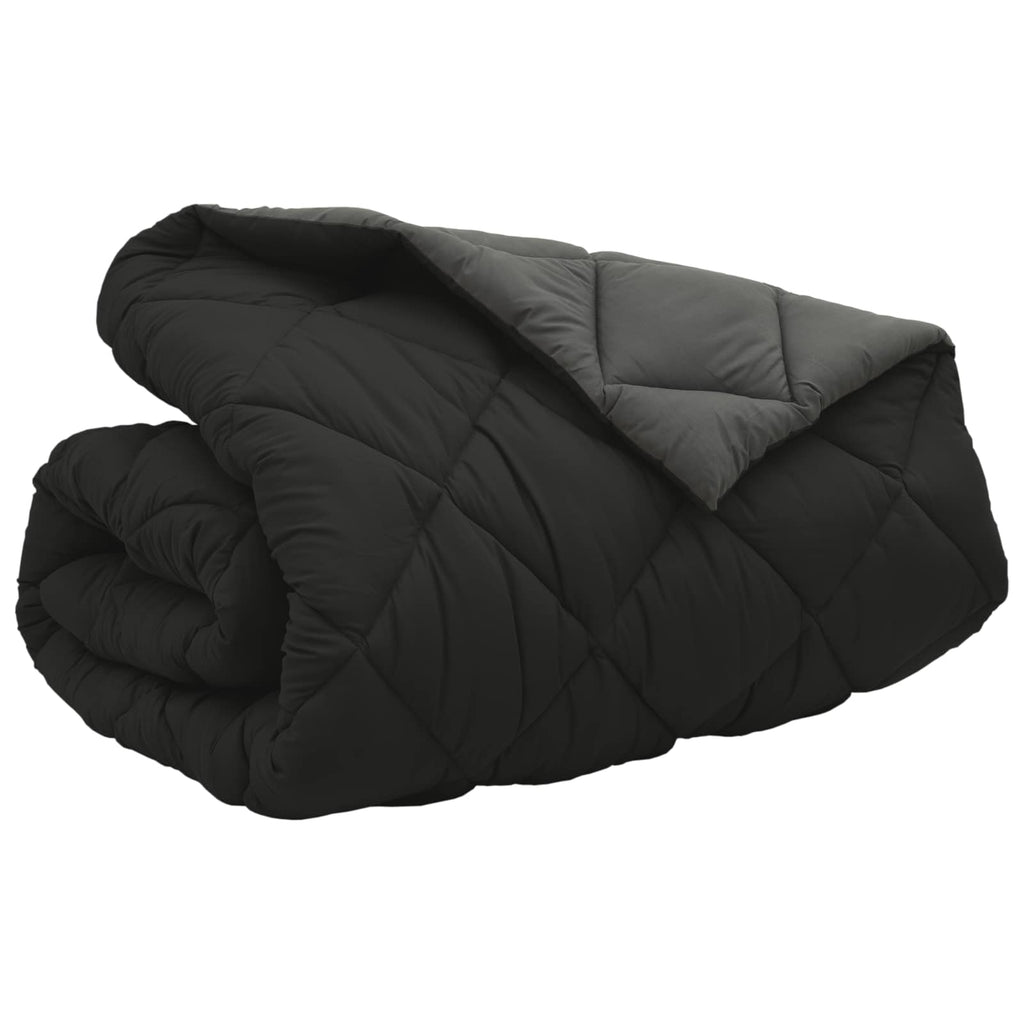 Duvet Invernale Nero e antracite 200 x 240 cm Microfibra