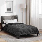 Duvet Invernale Nero e antracite 135 x 220 cm Microfibra