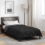 Duvet Invernale Nero e antracite 135 x 220 cm Microfibra