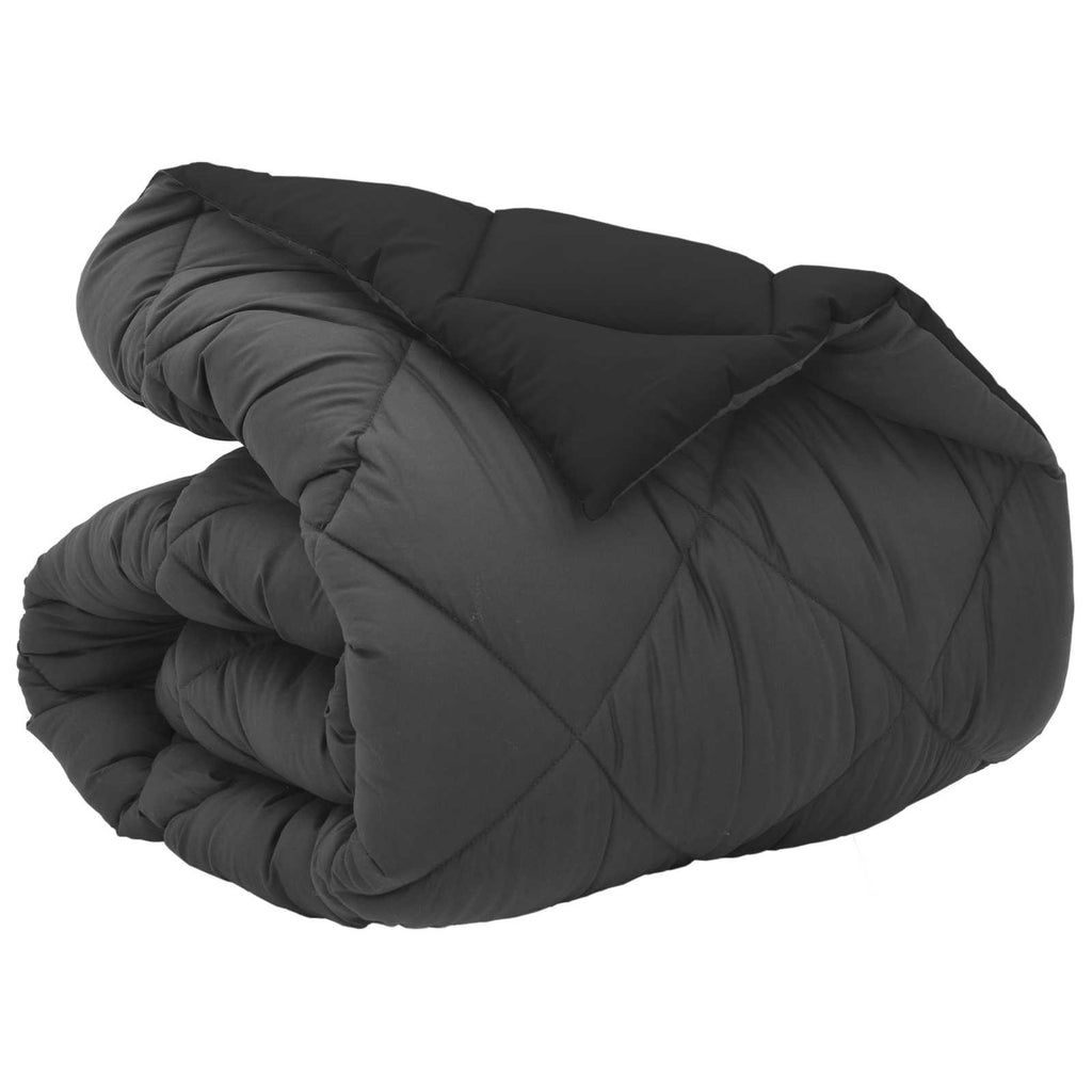 Duvet Invernale Nero e antracite 135 x 220 cm Microfibra