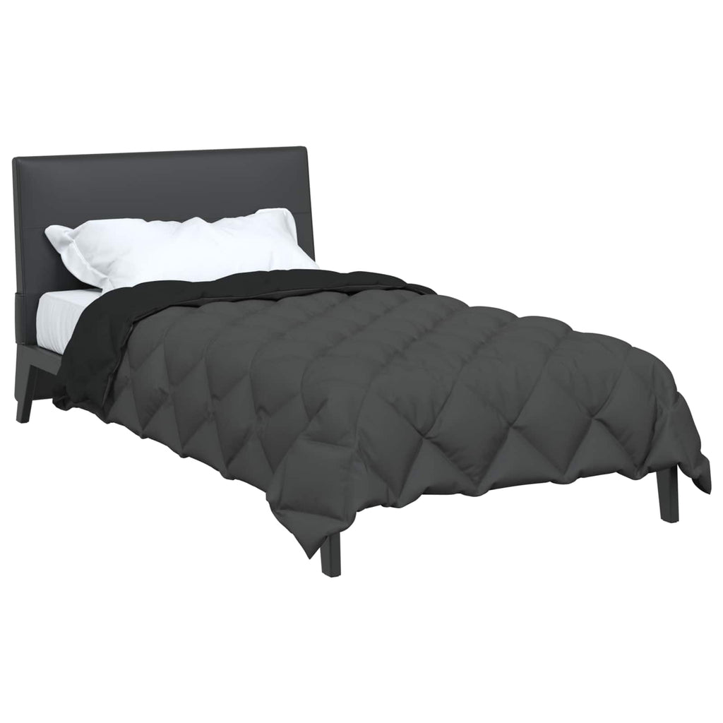 Duvet Invernale Nero e antracite 135 x 220 cm Microfibra