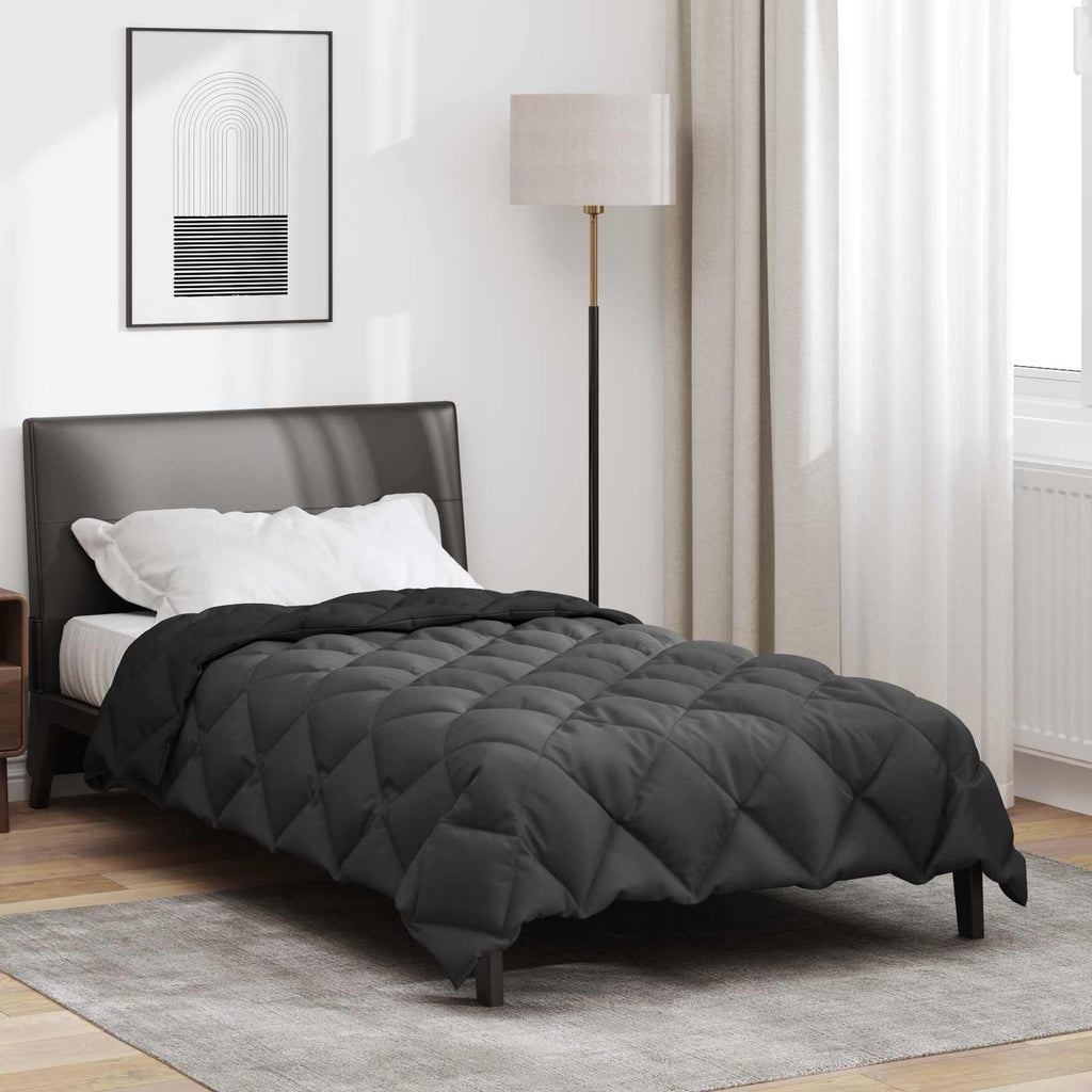 Duvet Invernale Nero e antracite 155 x 220 cm Microfibra