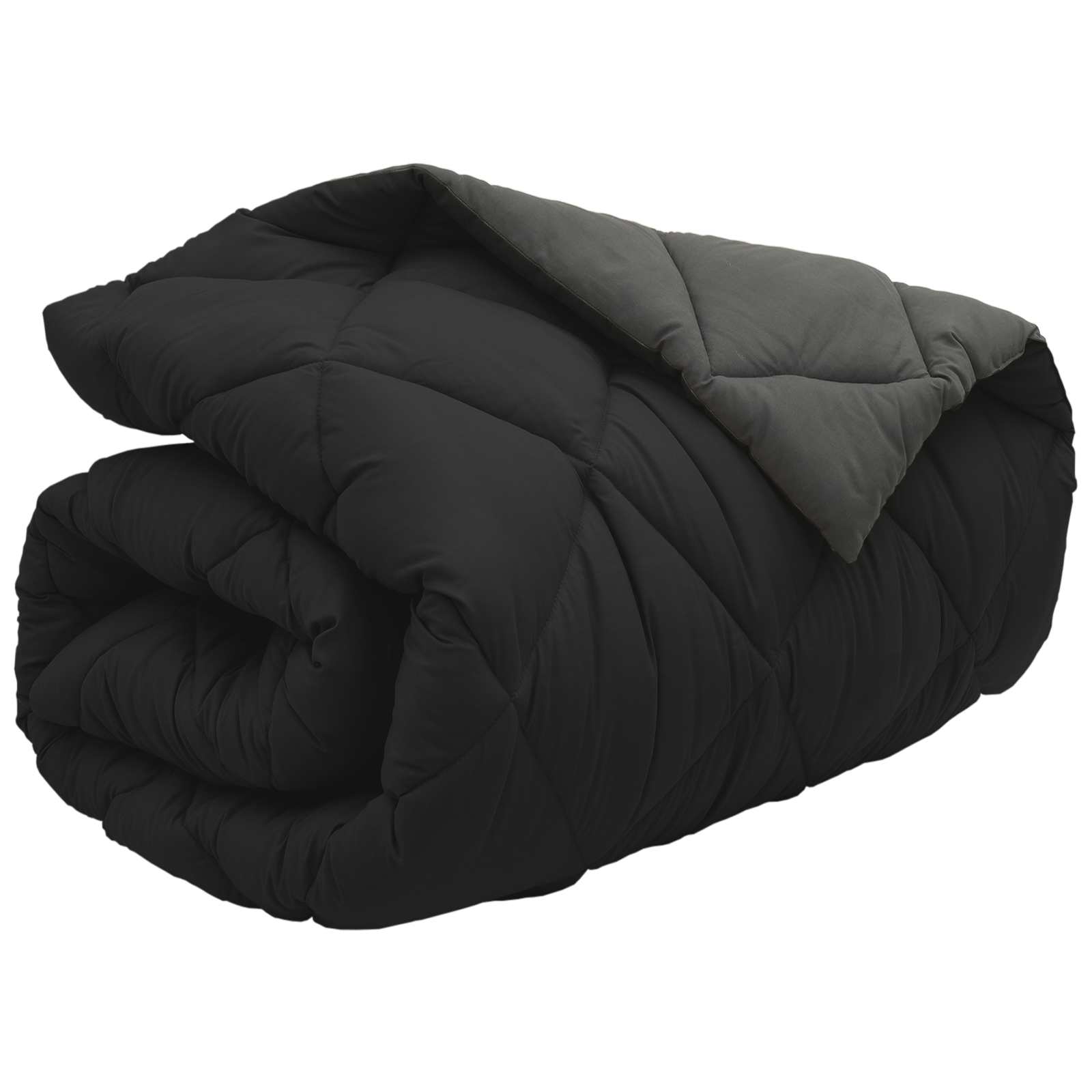 Duvet Invernale Nero e antracite 155 x 220 cm Microfibra