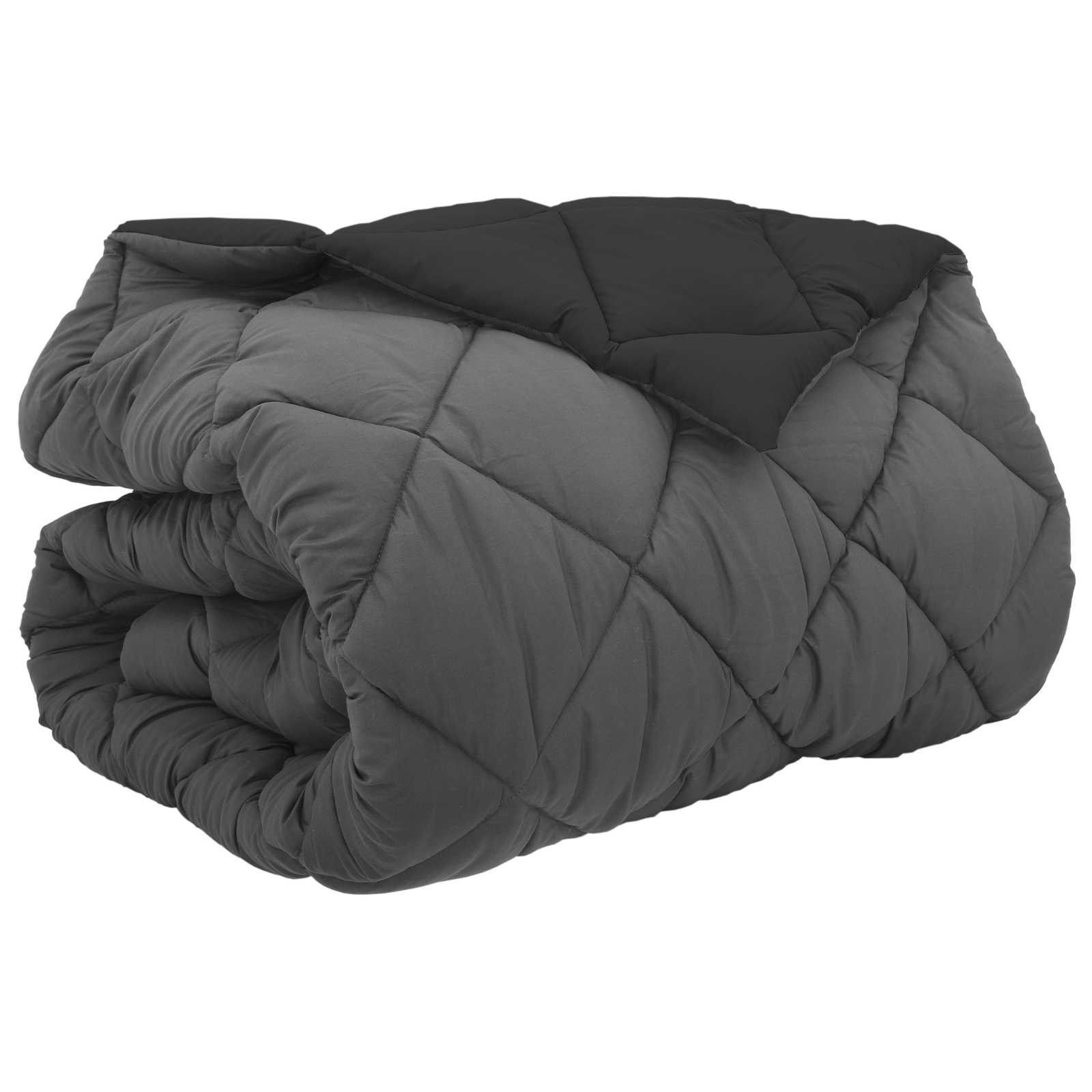 Duvet Invernale Nero e antracite 220 x 240 cm Microfibra