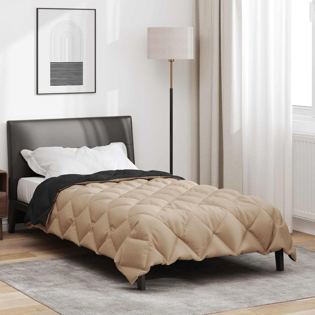 Duvet Invernale Nero e Talpa 135 x 200 cm Microfibra