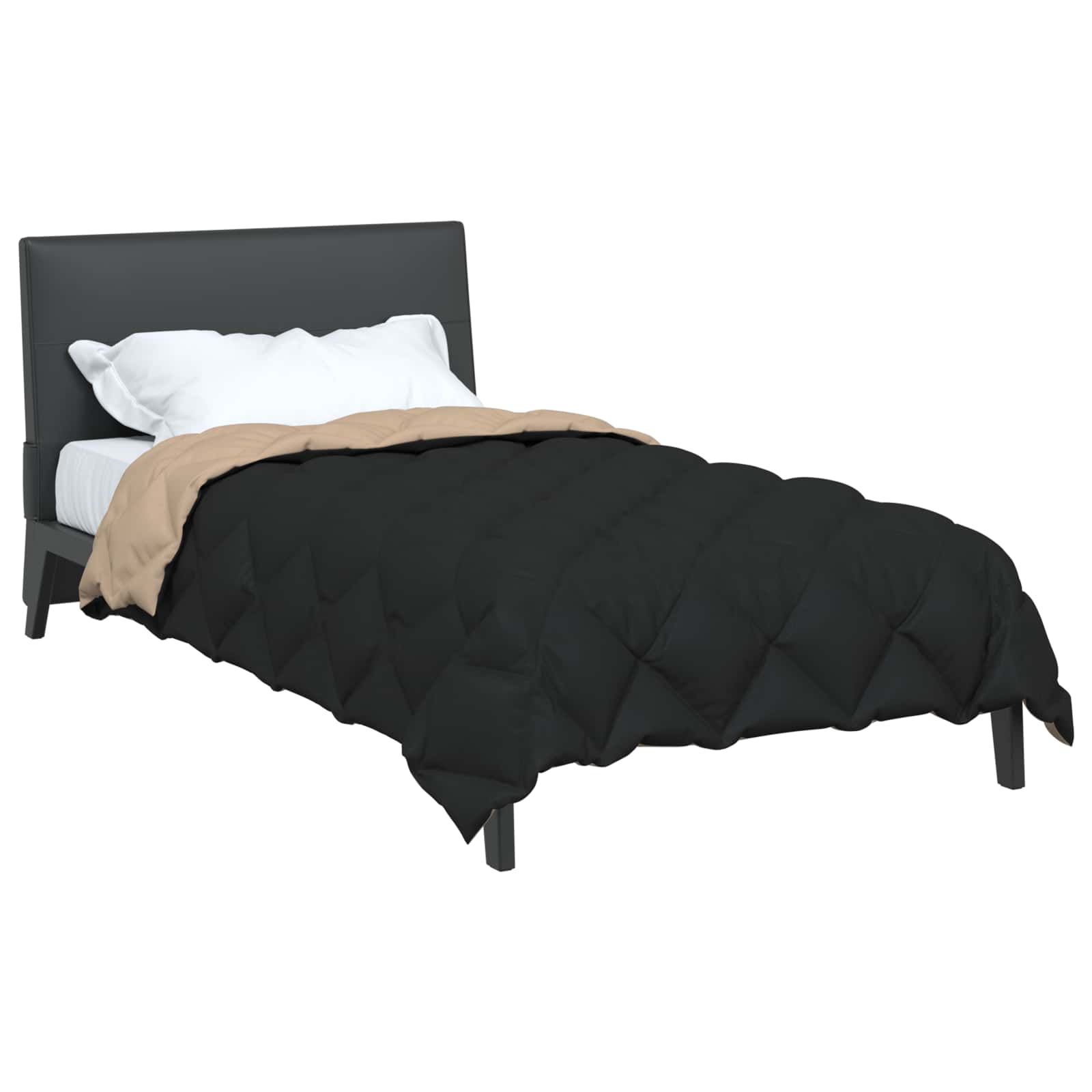 Duvet Invernale Nero e Talpa 140 x 200 cm Microfibra