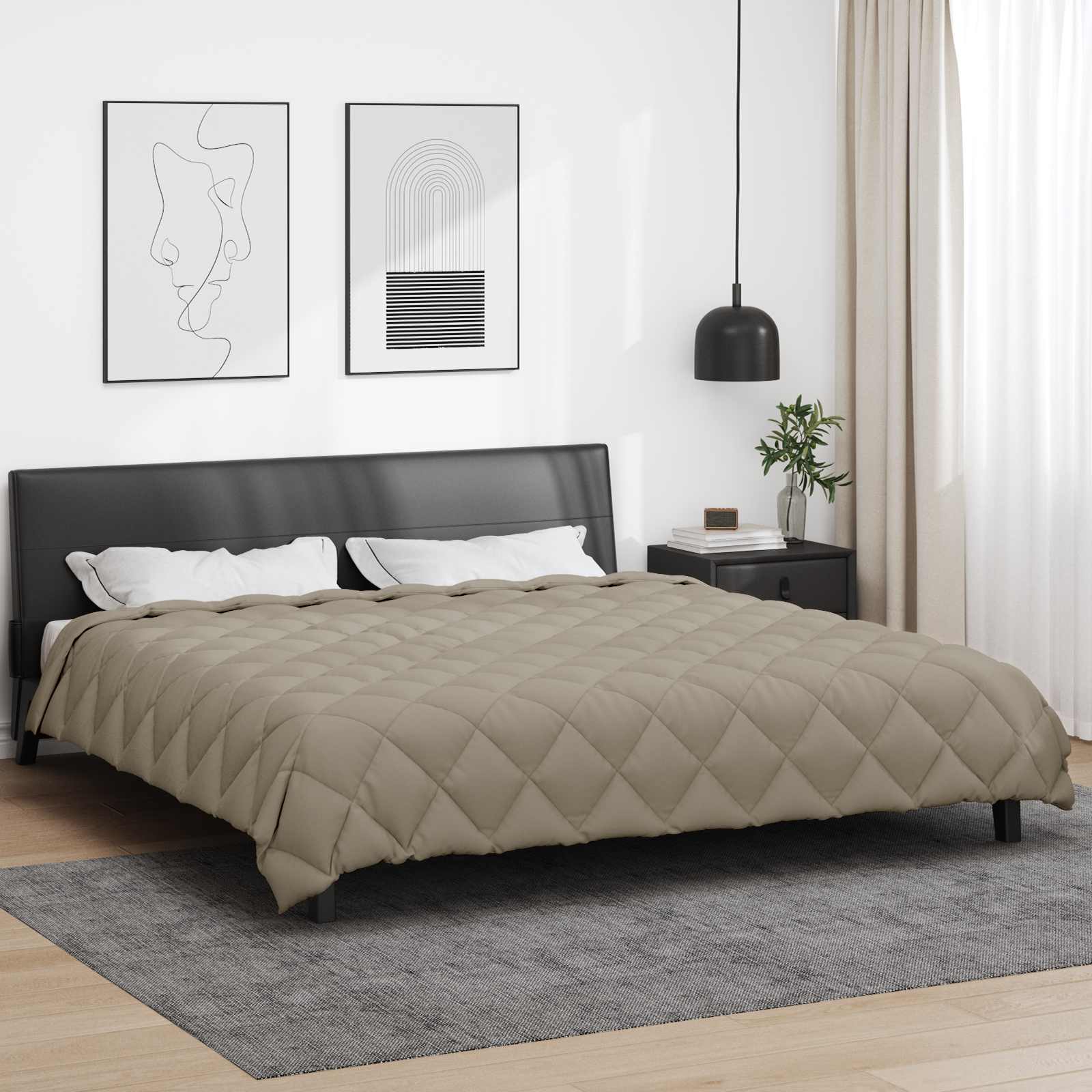 Duvet Invernale Grigio chiaro 200 x 240 cm Microfibra
