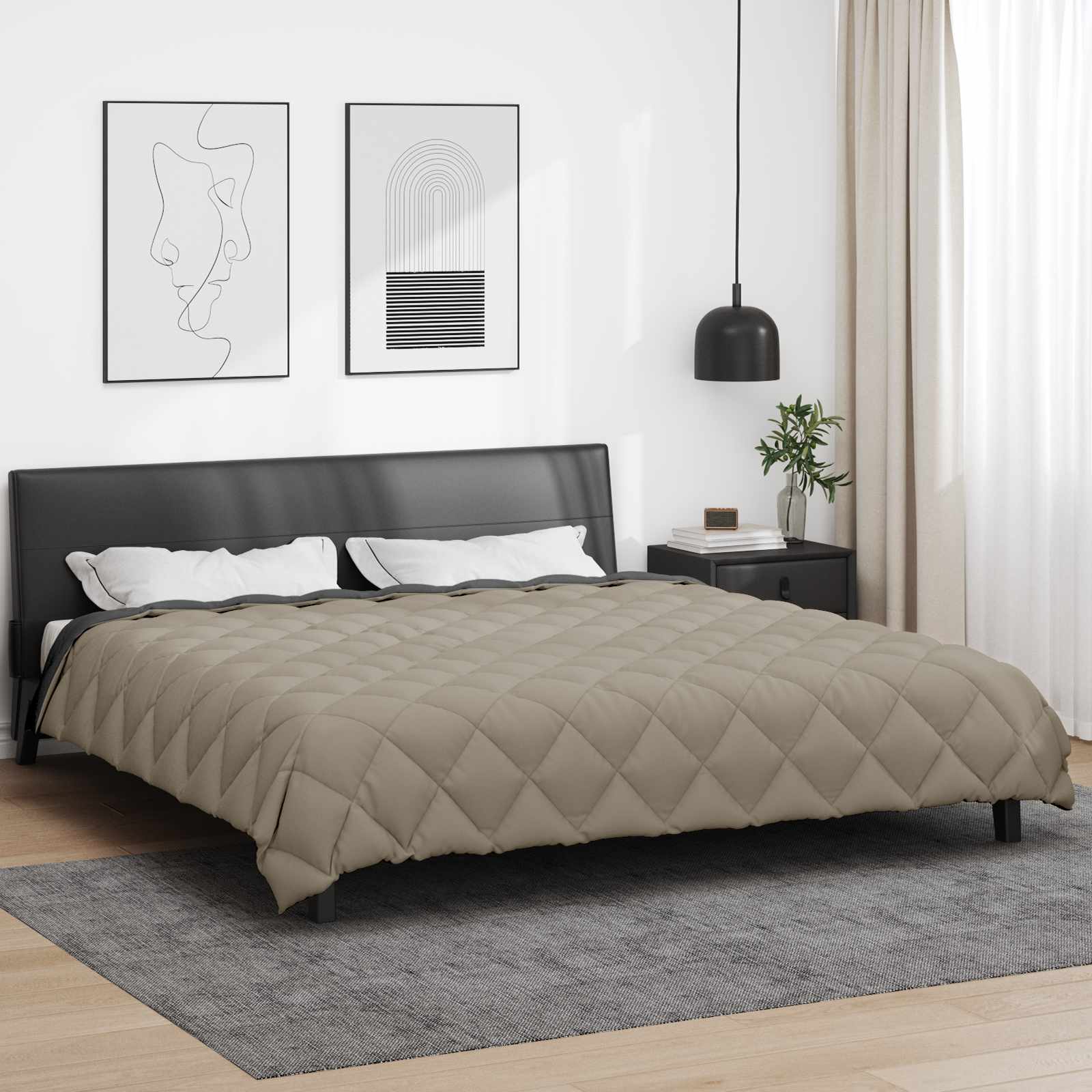 Duvet Invernale Grigio chiaro e Antracite 240 x 260 cm