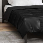 Piumone Completo Annuale Nero 155 x 220 cm Satin e Micropile