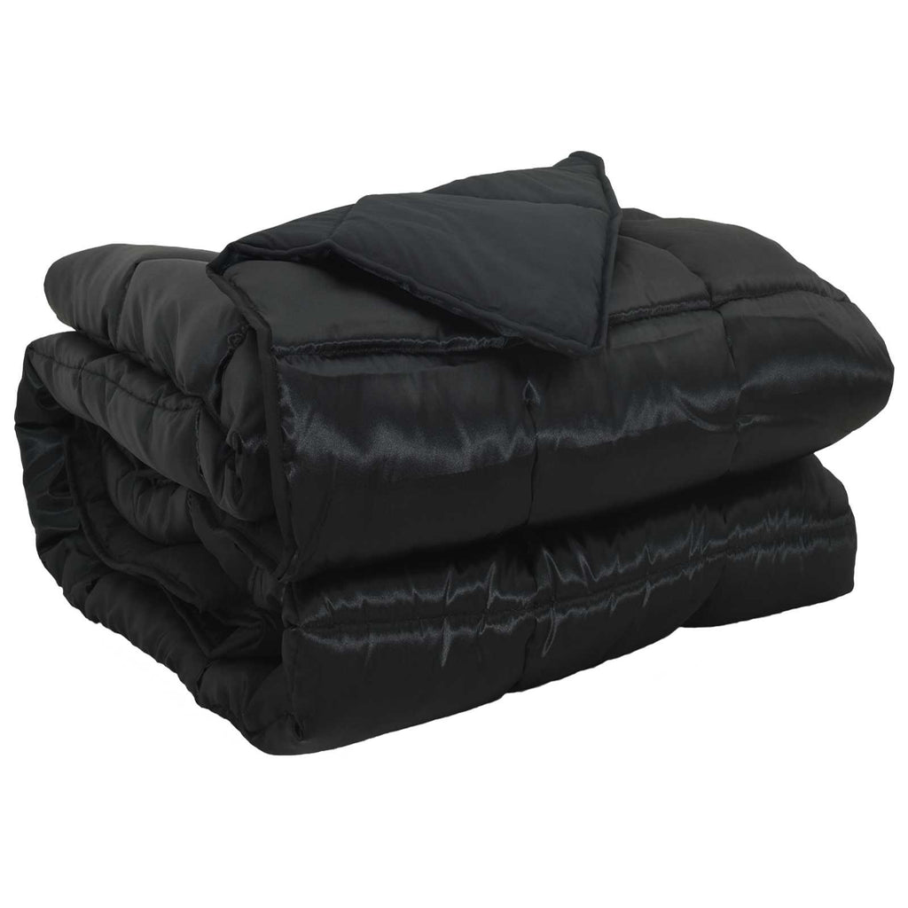 Piumone Completo Annuale Nero 155 x 220 cm Satin e Micropile