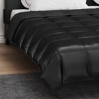 Piumone Completo Annuale Nero 200 x 200 cm Satin e Micropile