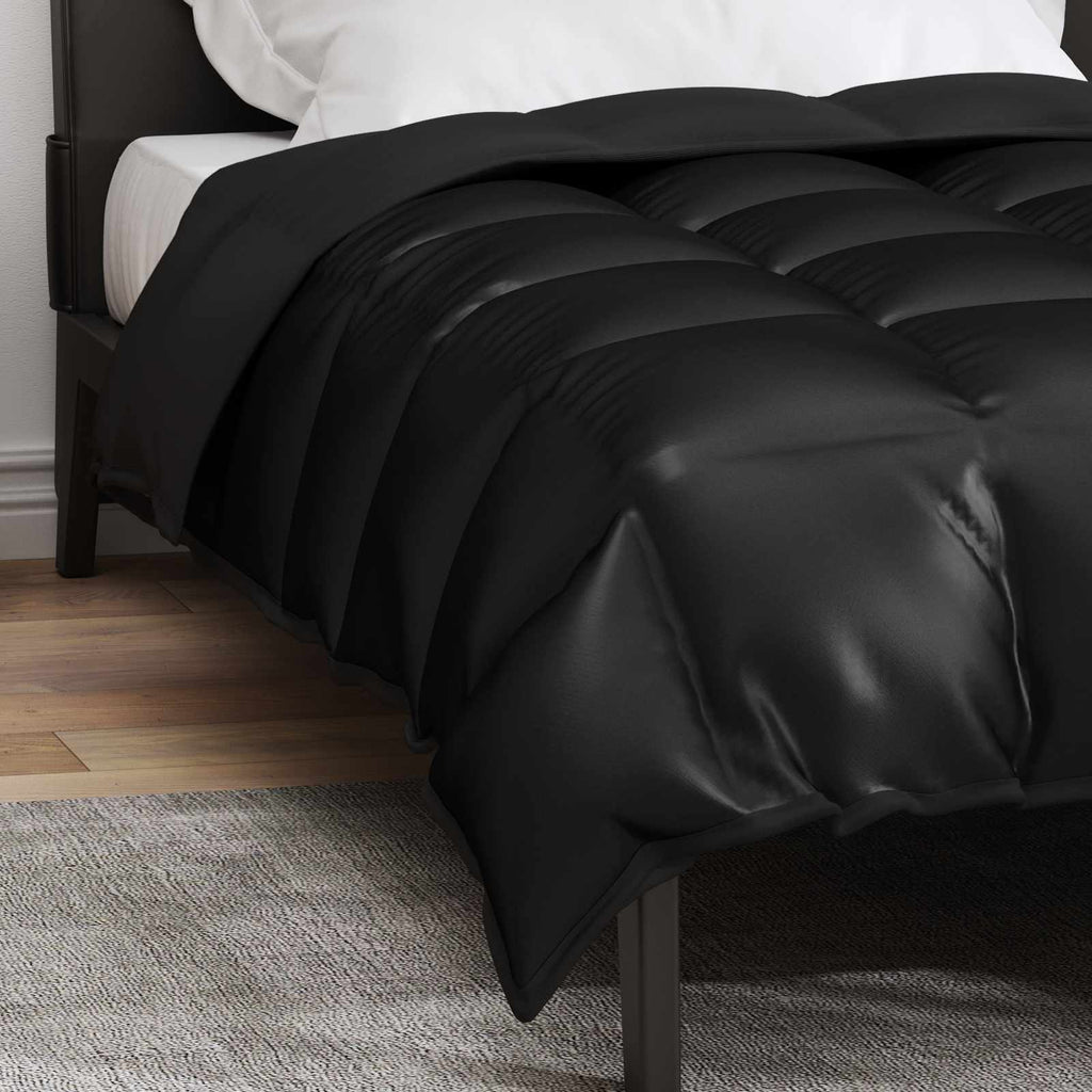 Duvet Invernale Nero 135 x 200 cm Satin e Micropile