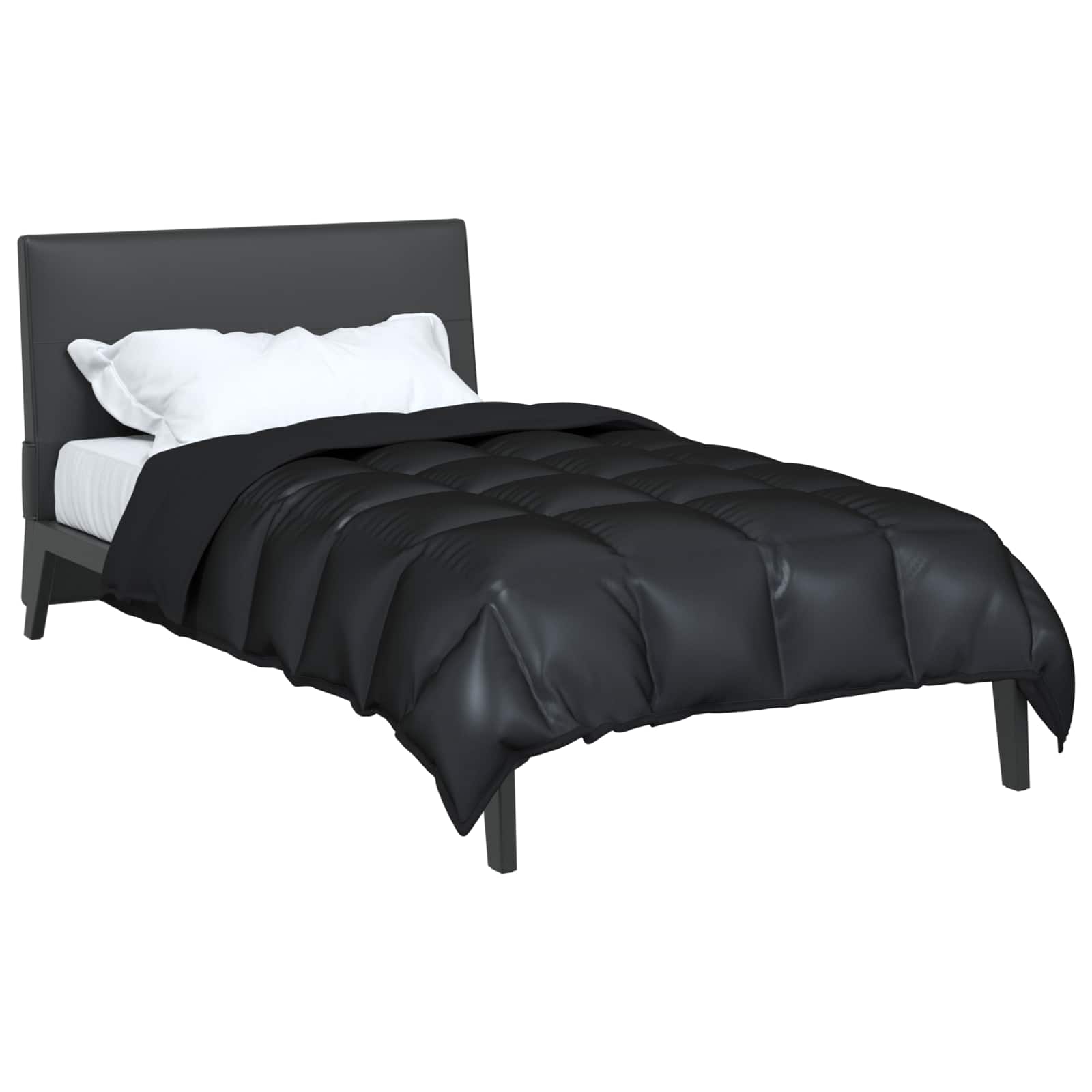 Duvet Invernale Nero 135 x 200 cm Satin e Micropile