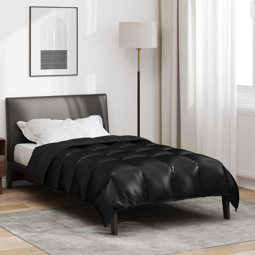 Duvet Invernale Nero 155 x 220 cm Satin e Micropile