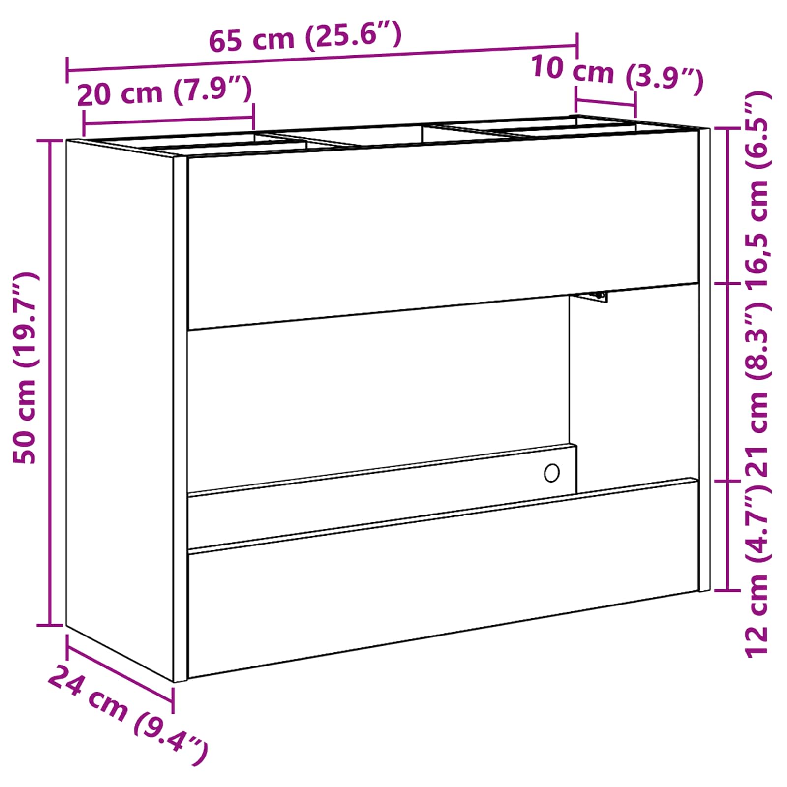 Supporto per Ombrellone Rovere artigianale 65 x 24 x 50 cm
