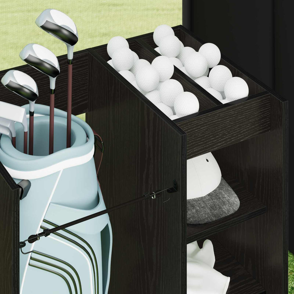 Armadio per Golf con ruota Rovere Nero 65 x 45 x 98 cm