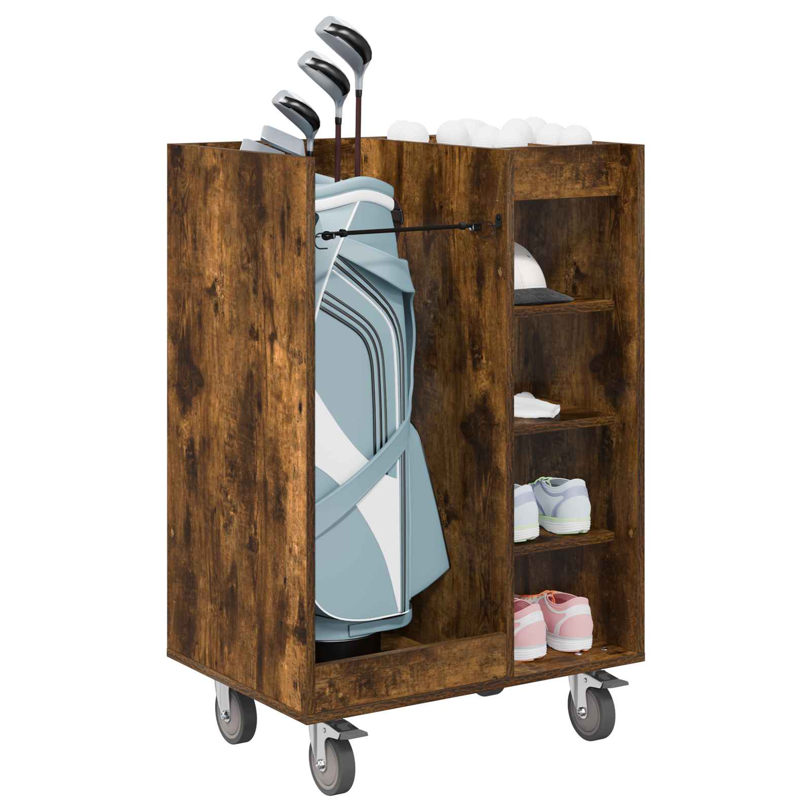 Armadio per Golf con ruota Rovere fumé 65 x 45 x 98 cm