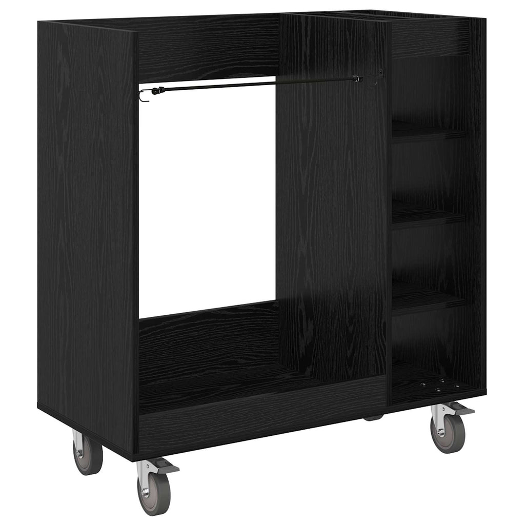 Armadio per Golf con ruota Rovere Nero 90 x 45 x 98 cm