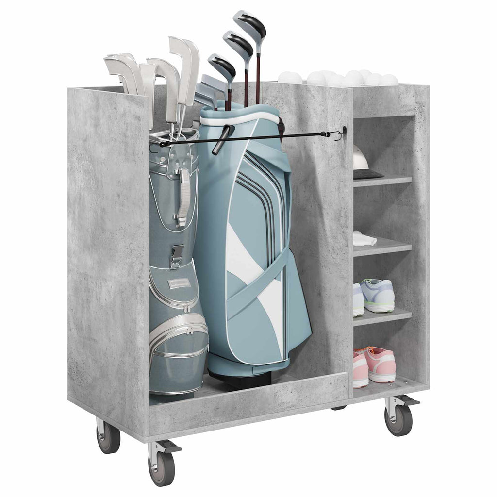 Armadio per Golf con ruota Grigio cemento 90 x 45 x 98 cm