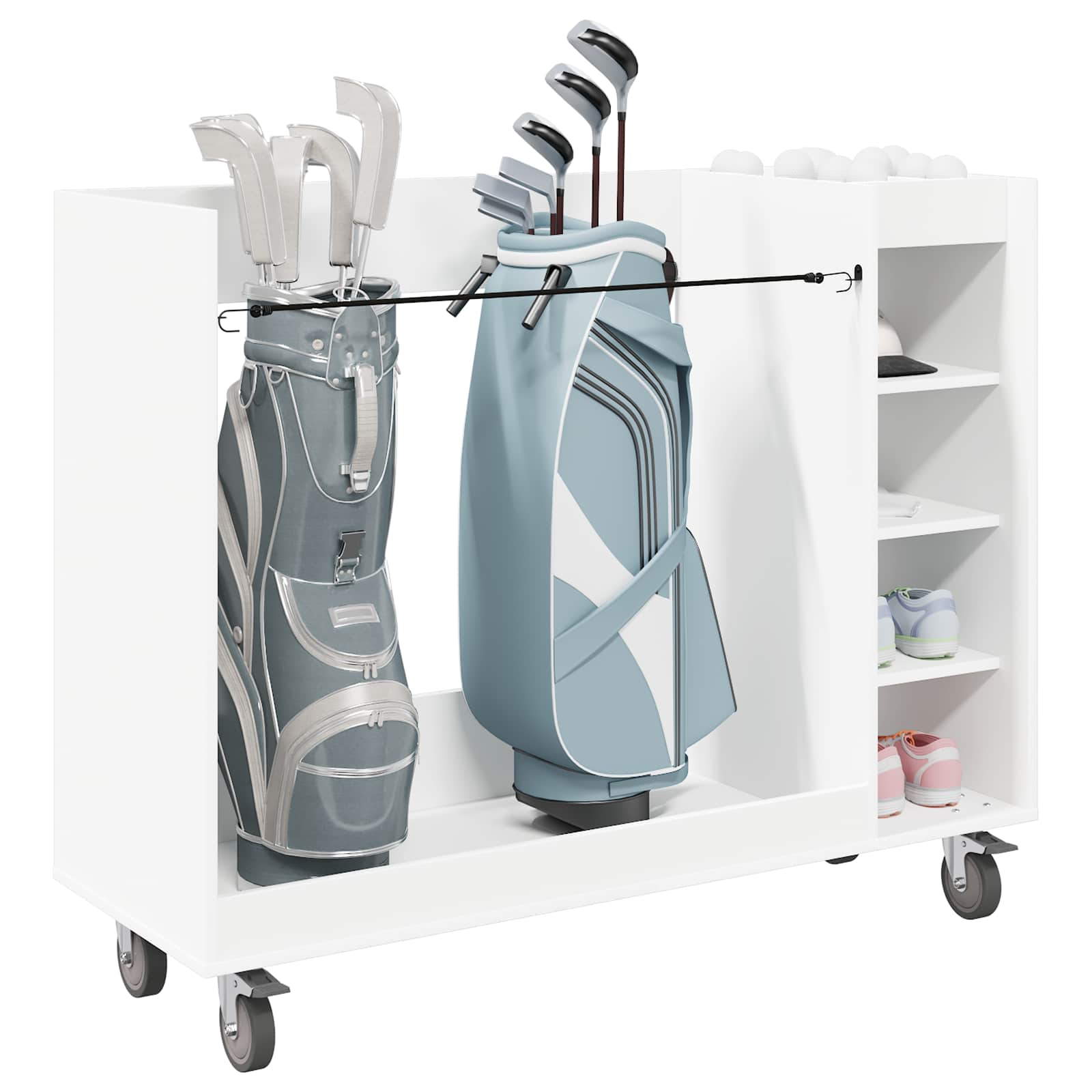 Armadio per Golf con ruota Tinta unita Bianco 120 x 45 x 98 cm