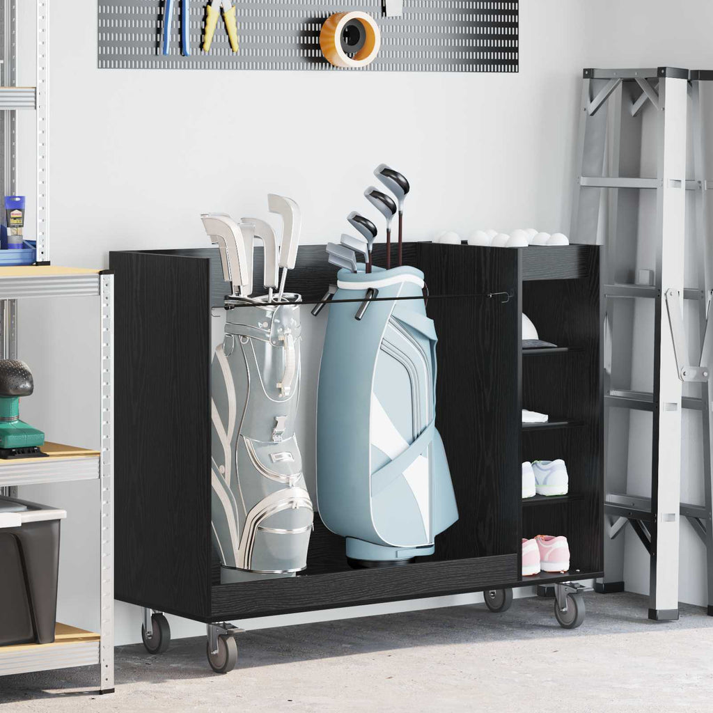 Armadio per Golf con ruota Rovere Nero 120 x 45 x 98 cm