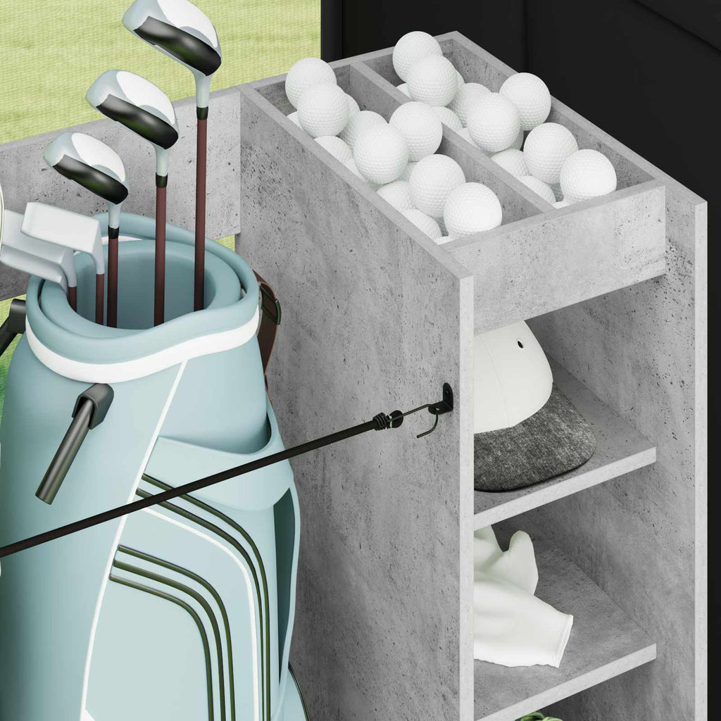 Armadio per Golf con ruota Grigio cemento 120 x 45 x 98 cm