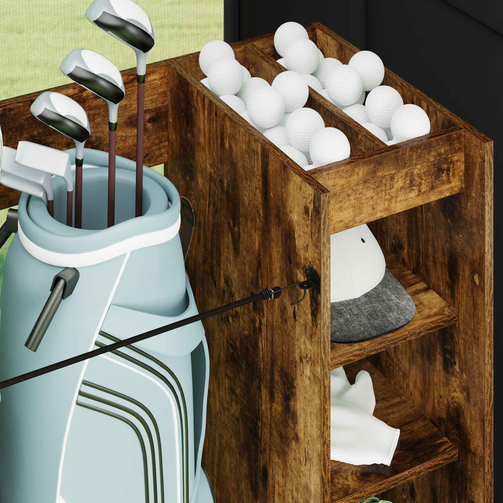 Armadio per Golf con ruota Rovere fumé 120 x 45 x 98 cm
