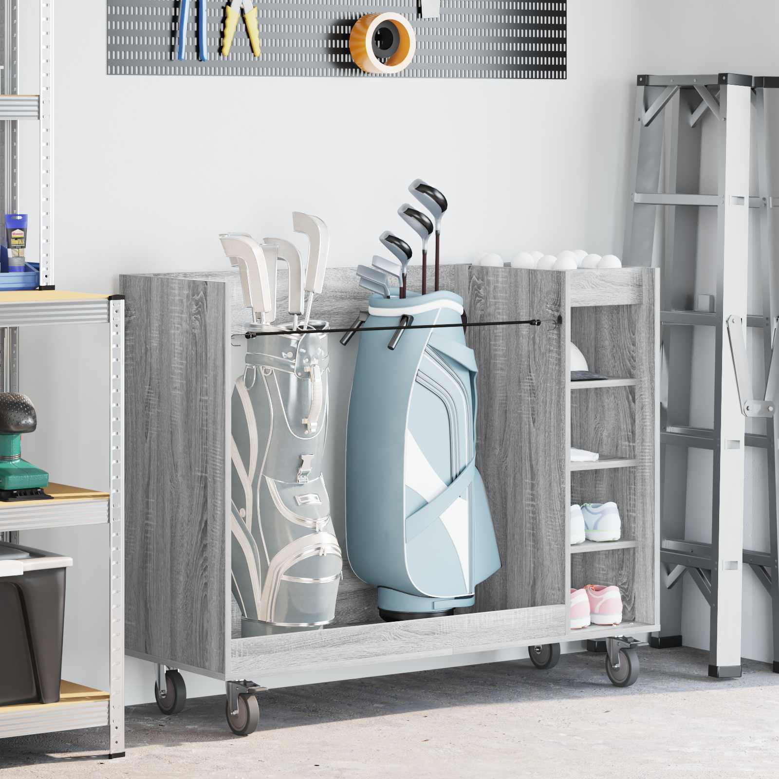 Armadio per Golf con ruota Grigio Sonoma 120 x 45 x 98 cm