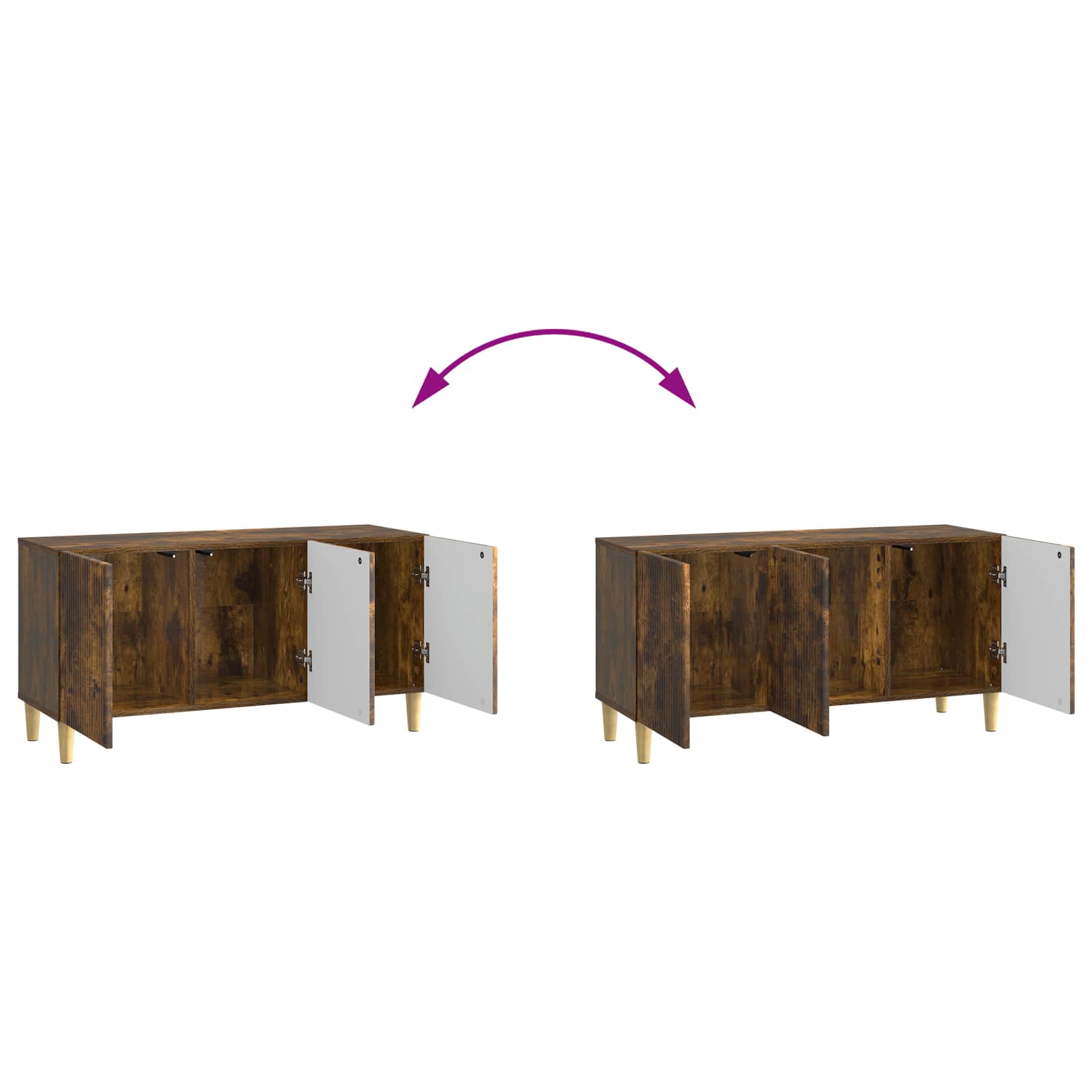 Mobile TV Rovere Fumo 99 x 34,5 x 50 cm Legno ingegnerizzato