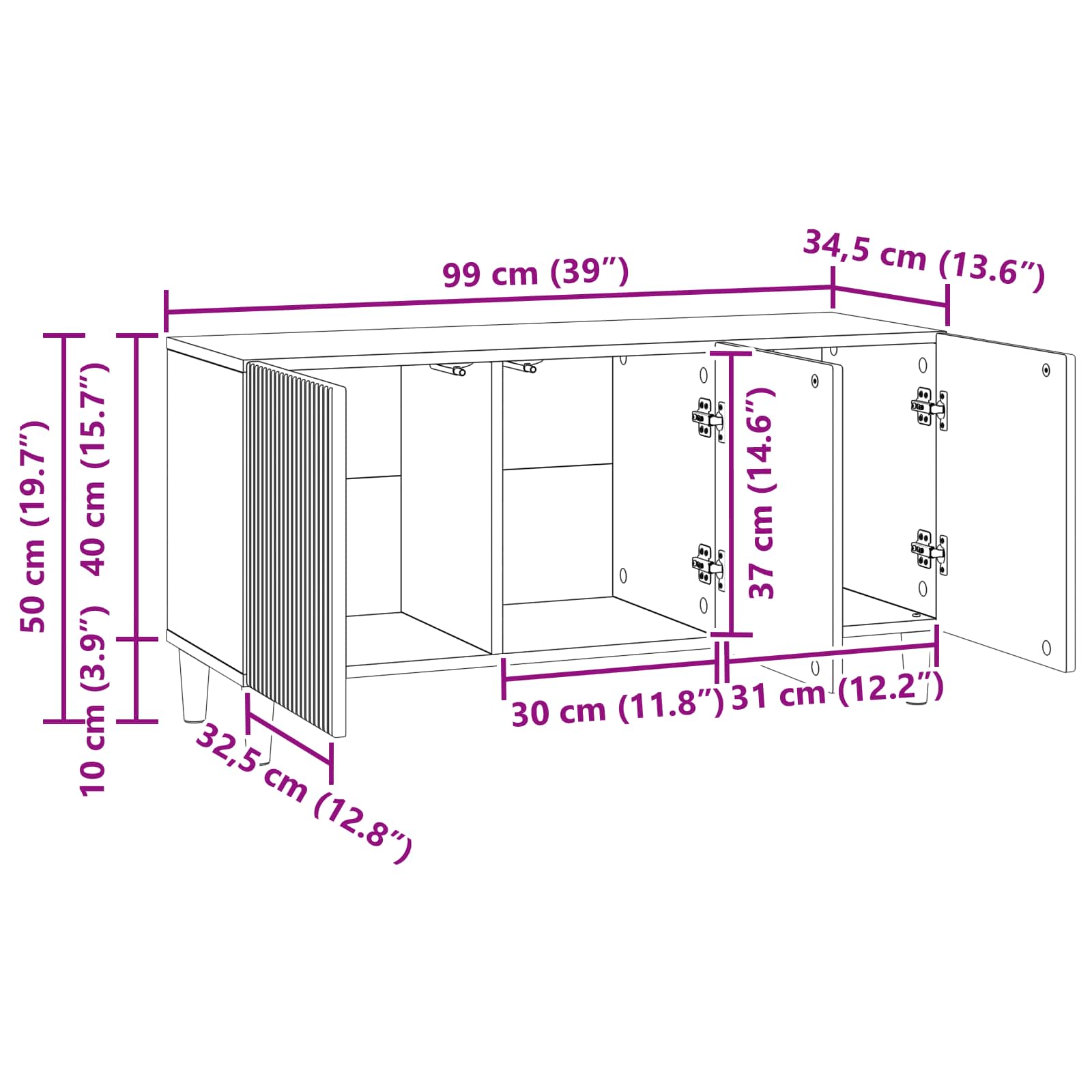 Mobile TV Grigio Sonoma 99 x 34,5 x 50 cm Legno ingegnerizzato