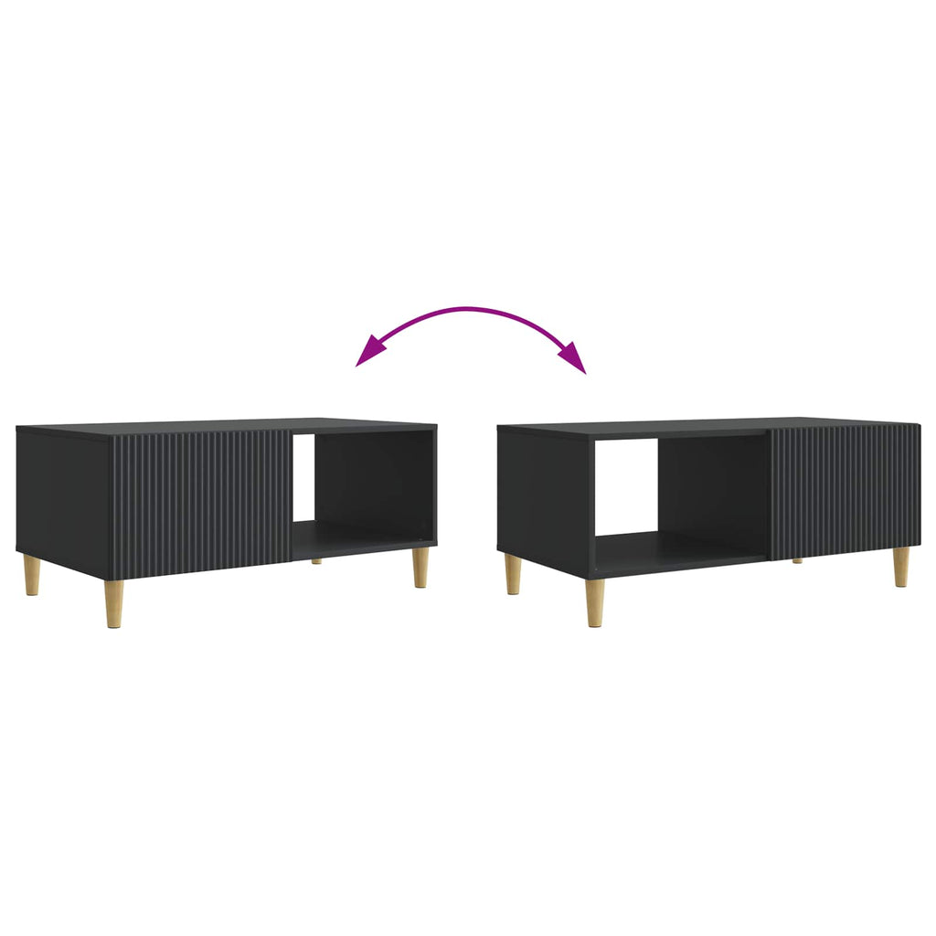 Tavolino da salotto Nero 90 x 50 x 40 cm Legno ingegnerizzato