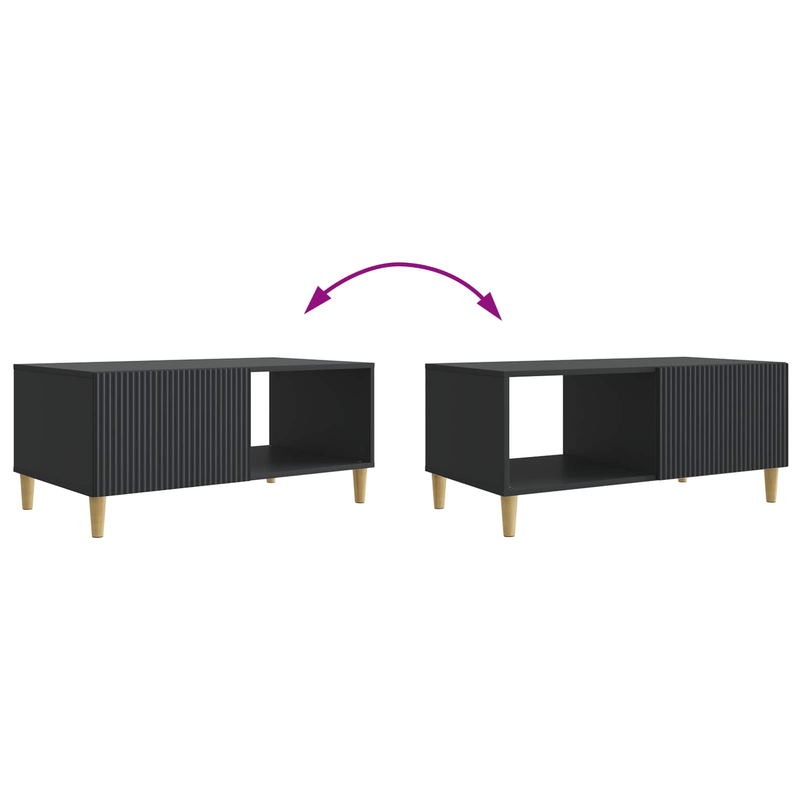Tavolino da salotto Nero 90 x 50 x 40 cm Legno ingegnerizzato