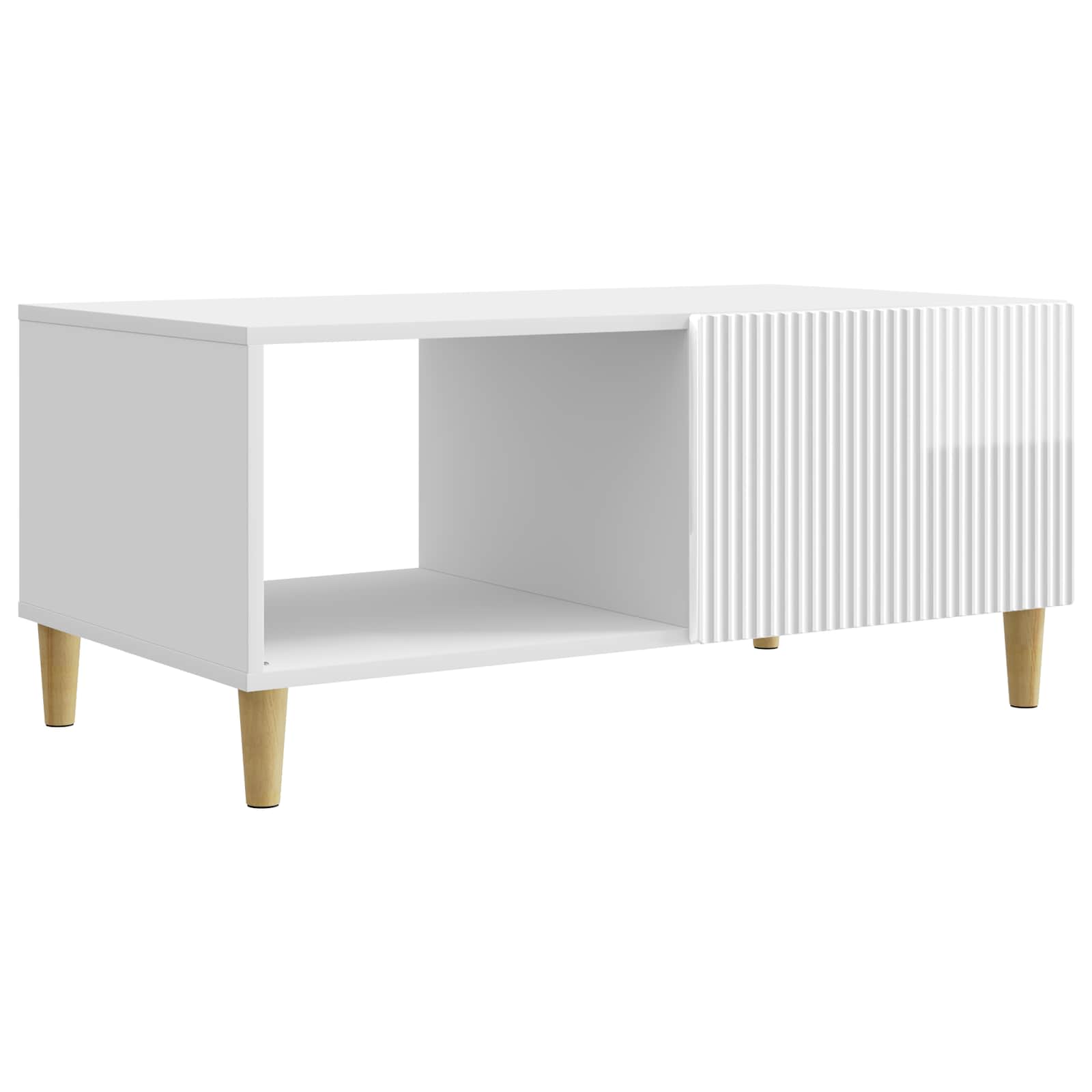 Tavolino da salotto Bianco Lucido 90 x 50 x 40 cm