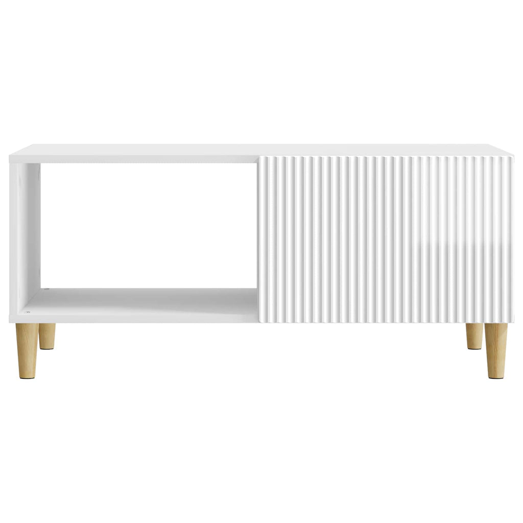 Tavolino da salotto Bianco Lucido 90 x 50 x 40 cm