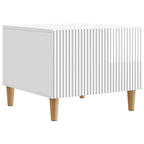 Tavolino da salotto con cassetto Bianco Lucido 49 x 50 x 40 cm