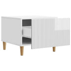 Tavolino da salotto con cassetto Bianco Lucido 49 x 50 x 40 cm