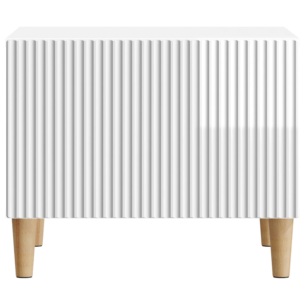 Tavolino da salotto con cassetto Bianco Lucido 49 x 50 x 40 cm